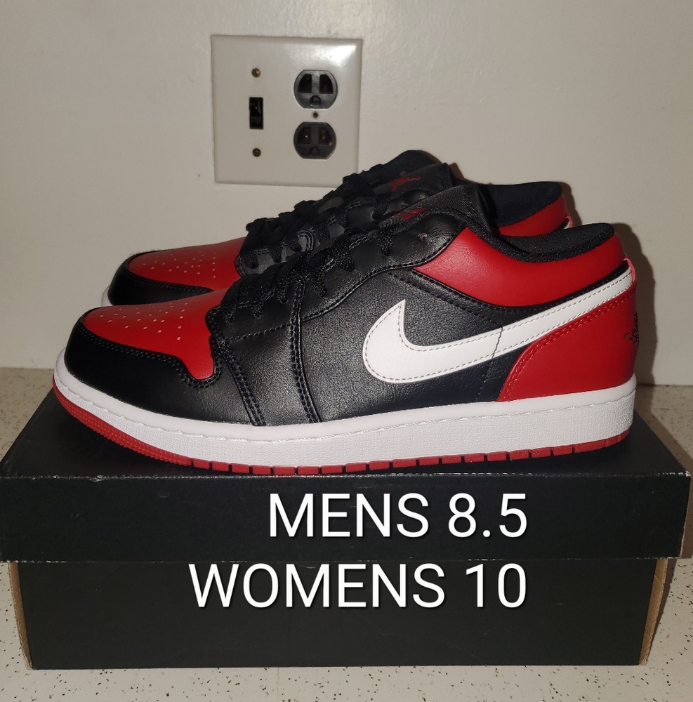 PRICE IS FIRM!!! SIZE 8.5 - AIR JORDAN 1 LOW, ALTERNATE BRED TOE. PRE-OWNED